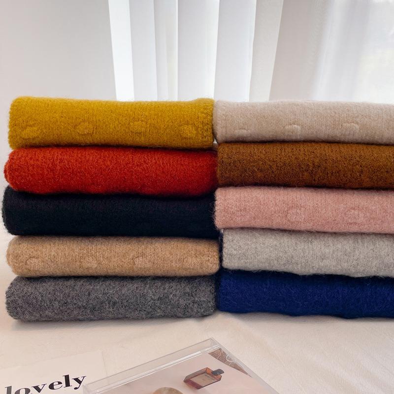 New Christmas Gift Cute Red Scarf Women's Winter New Warm Versatile Knitted Wool Couple Scarf