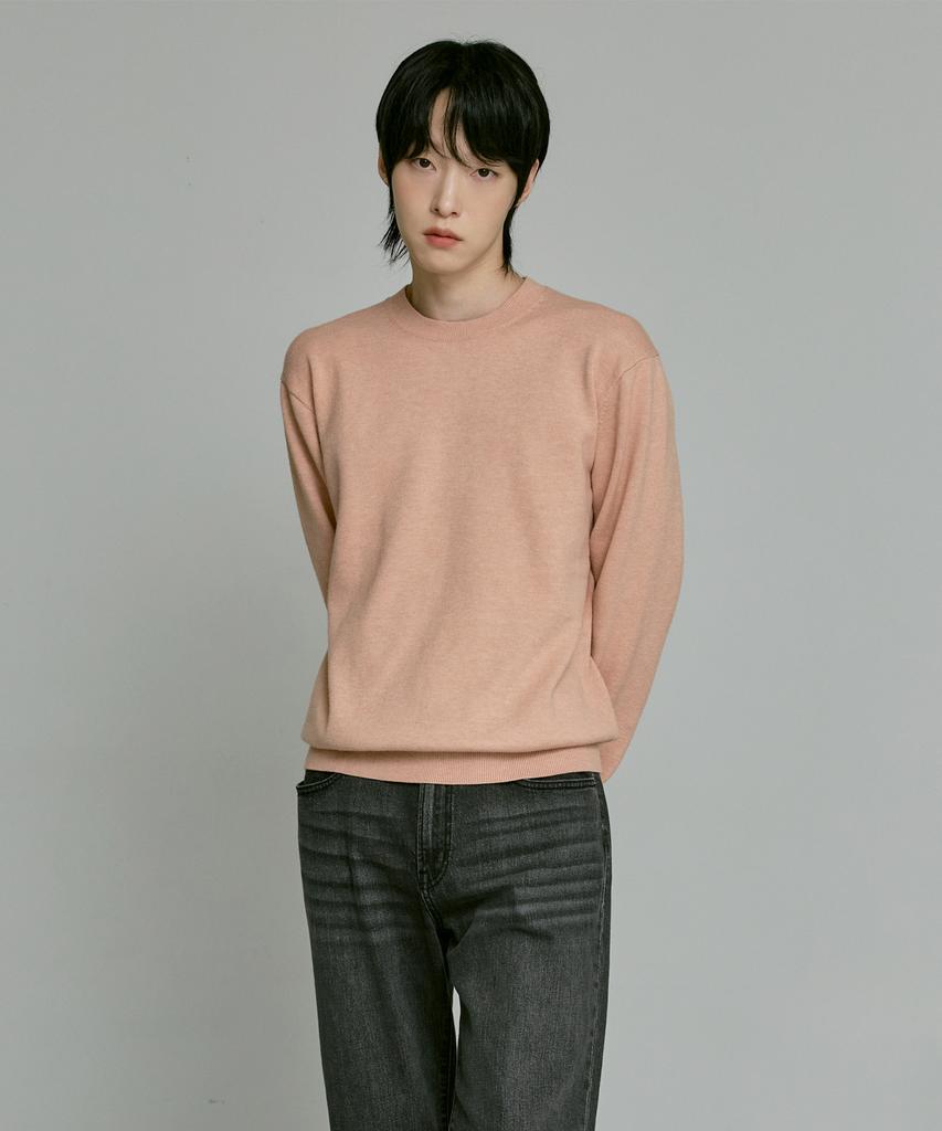 210EDIT Unisex Soft Knit Round Neck [Pink]_Zz4Sw070
