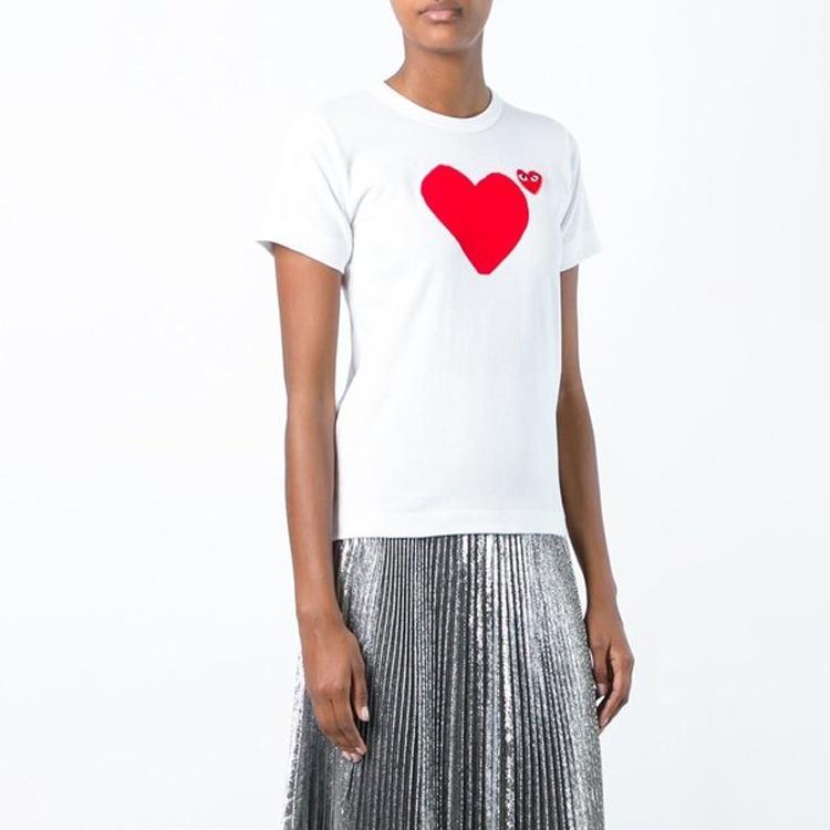 Comme des Garçons PLAY (WMNS) COMME des GARCONS PLAY Double Sided Short Sleeves Tee 'White' Women's AZ-T221-051-1