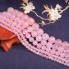 Rose Pink Quartz Crystals Loose Beads Stone 15" Strand 4 6 8 10 12 MM Pick Size For Jewelry Making