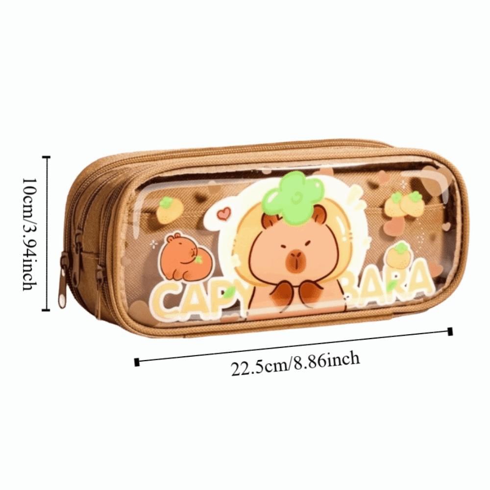 Cute Panda Pencil Box Large Capacity Girls Stationery Pen Bag Capybara Pencil Case Students