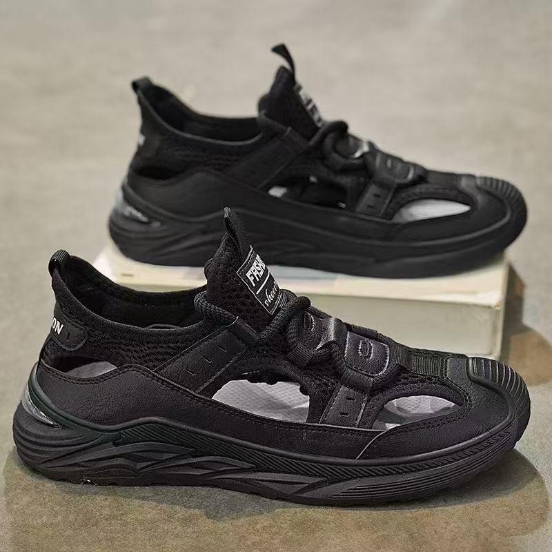 Сандалии мужские летние пляжные спортивные и для отдыха большого размера с отверстием для отслеживания сандалии уличные сумка-голова внешнеторговая мужская обувь