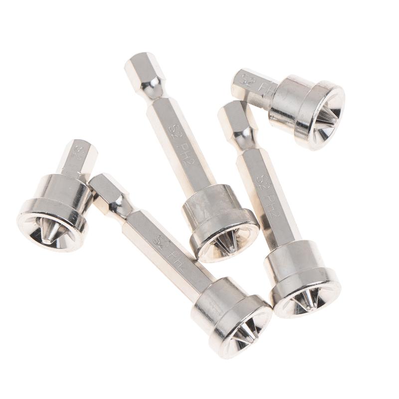 2Pcs 25mm + 3Pcs 50mm PH2 Screwdriver Bit Set For PlasterboardNo-Magnetic Cross Heads Wood Board Depth Stop Limit Cross Tips