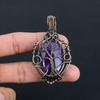 Tree Of Life Amethyst Gemstone Handmade Pure Copper Wire Wrapped Pendant Jewelry For Thanksgiving