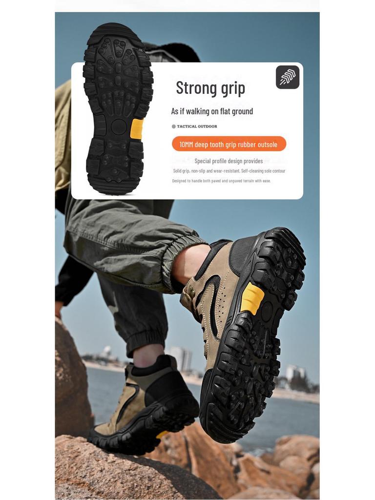 Мужские походные ботинки Velvet Mid-Cut - Нескользящие, Большие размеры, Спорт на открытом воздухе