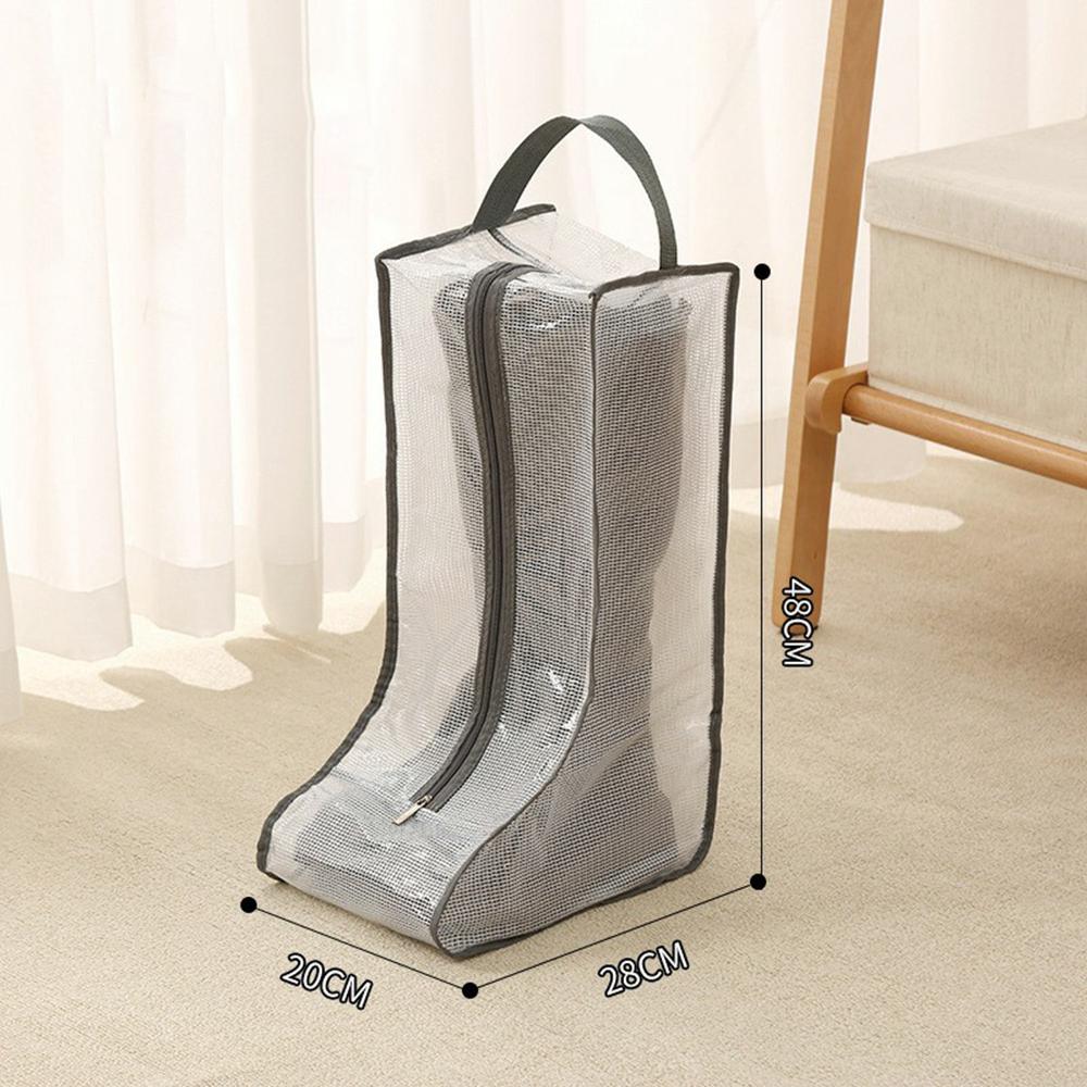 Dustproof Shoes Storage Bag with Zipper See Through PVC Waterproof Thigh Boots Organizer