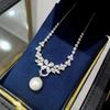 WUIHA 925 Sterling Silver Lab Sapphire Pearl High Carbon Diamonds Gemstone Pendant Necklaces Wedding Engagement Fine Jewelry