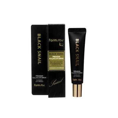 FARMSTAY Black Snail Premium Rolling Eye Serum 25 мл - сыворотка для кожи вокруг глаз с экстрактом муцина черной улитки