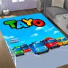 Tayo's Colorful Bus Parade Themed Anti-Slip Rugs - Polyester Home Decor, Suitable for Bedrooms, Living Rooms, Doorways, Studios, and Decorations