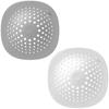 Drain Cover Hair Catcher [Set of 2, Gray and White] Lid, Filter, Rubber Floor Drain, Bathtub Drain, Hair Catcher, Drain Net, Garbage Stopper, Garbage