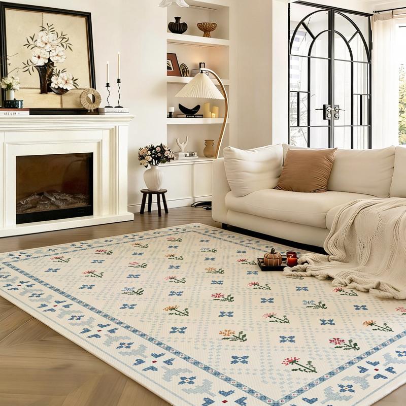 Large Area Bedroom Decor Plush Carpet French Style Carpets for Living Room Fluffy Soft Lounge Floor Mat Thick Study Washable Rug