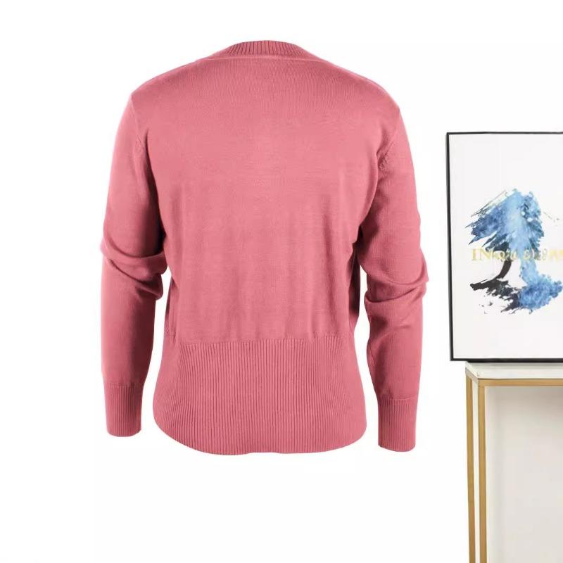 Женский весенне-летний кардиган с приталенным воротом, длинный рукав, круглый вырез, вязаный свитер