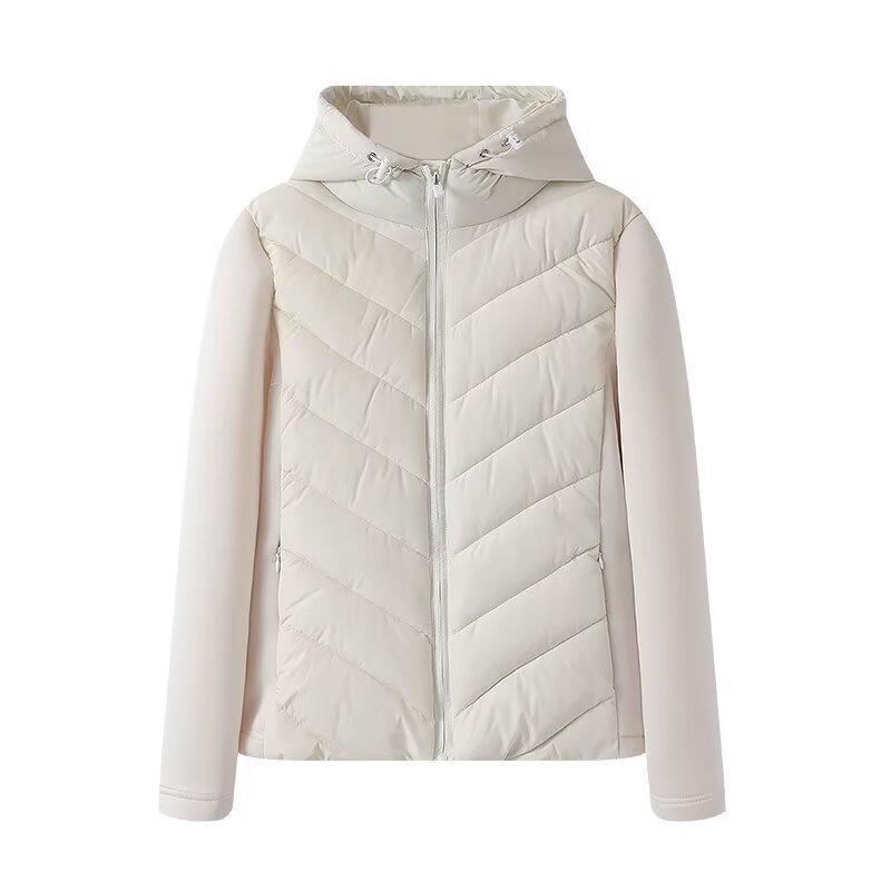 Z Cross-border European & American-Style 2025 Women's Patchwork Long Sleeve Stand Collar Cotton-Padded Jacket
