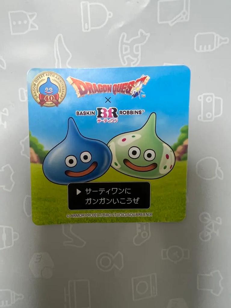 Dragon Quest 40-летие Baskin Robbins Набор брелок-стикер Слайм Япония