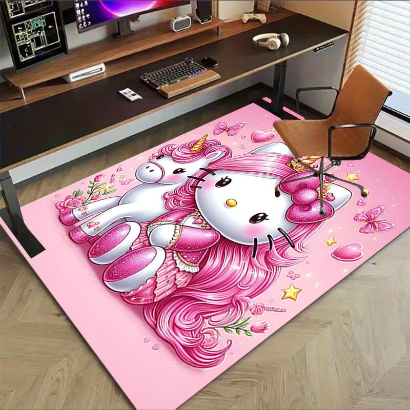 1 шт. Ковер Hello Kitty с единорогом Офисный коврик Наружный коврик Домашний декор Ковер для зоны Фестивальный подарок