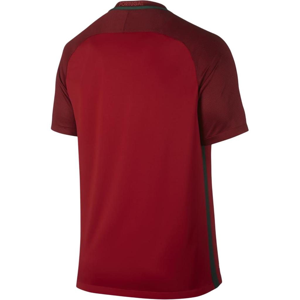 Nike Portugal Home V-Neck Raglan Short Sleeve Soccer Jersey Men Tops Fitness-Red Deep-Pomegranate-Red White 724620-687