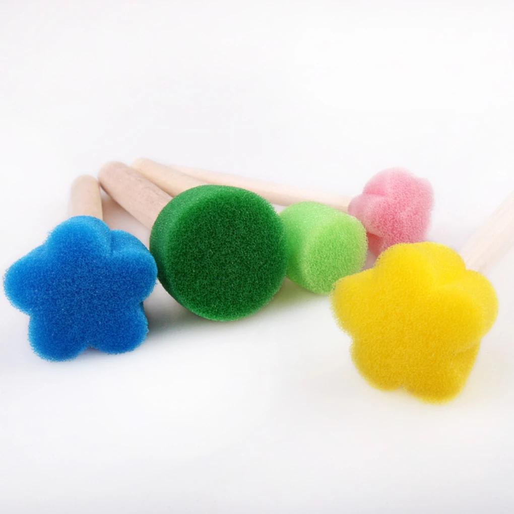 5 шт. Ассорти, круглые губки для рисования, набор кистей для рисования, инструменты для рисования, стиплер для детей, рисование, ремесла и искусство рисования граффити своими руками