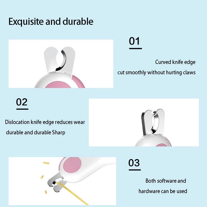 Светодиодный светильник, машинка для стрижки когтей для кошек и собак, профессиональный триммер для когтей домашних животных с предохранительным замком, набор инструментов для ухода за щенками, котятами, животными