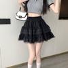 White Lace Cake Mini Skirt High Waisted Mesh Short Skirt Sweet Korean Y2K Casual Summer Skirts Black