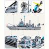 Огромный размер 1560 шт. Военный корабль ВМФ Модель армейского корабля военный корабль 6 в 1 многоформенная комбинация строительные блоки для сборки набор игрушек для мальчика