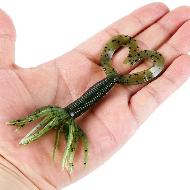 Набор рыболовных приманок с мягкими наживками в виде кальмаров, червями и крючками с джиг-головкой, рыболовные снасти в коробке