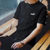 Puma Свободный крой с логотипом бренда, напечатанным в американском стиле, с круглым вырезом, коротким рукавом, футболка для мужчин, черный цвет 670931-01
