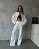 Women's Fall Winter Casual Tracksuit Hoodie Sweatpants 2 Piece Set Streetwear Half-Zip Pocket Pullover Long Pants