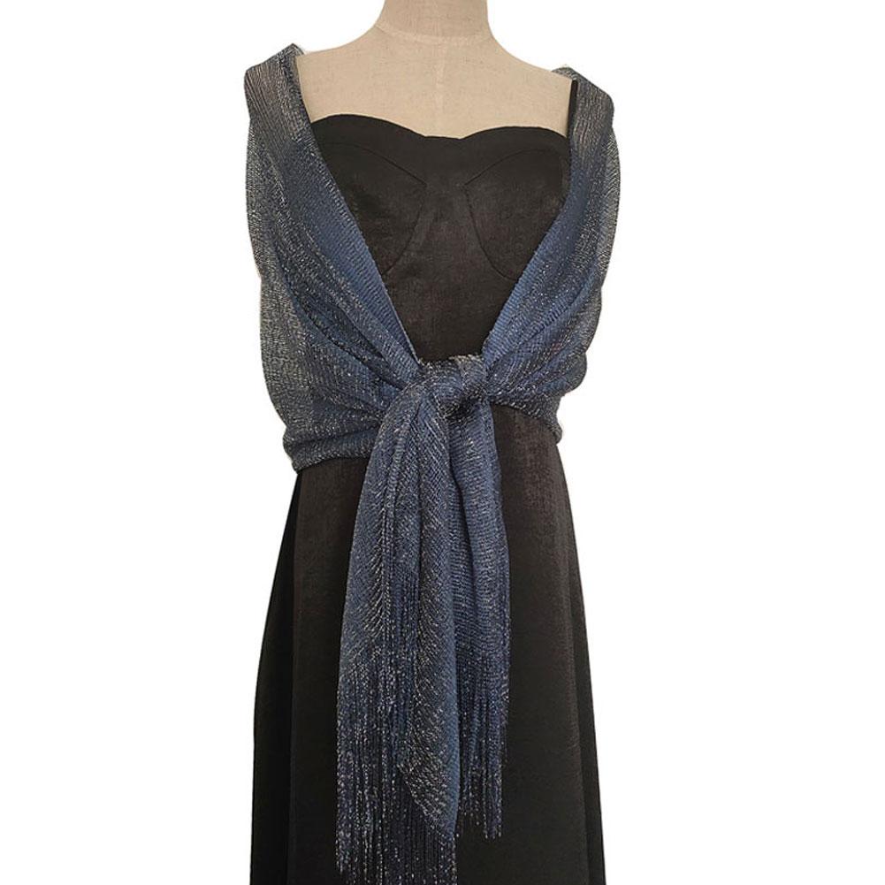 Женские элегантные вечерние платья, шали, золотые, серебристые проволочные кисточки, женские вечерние свадебные аксессуары, шарф