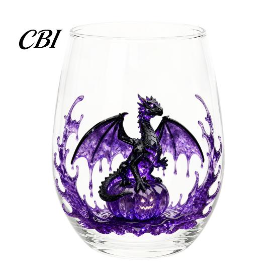 Ocean Lover Birthday Gift Handcrafted Glass Cup, Unique Marine Animal Theme Print Artisan Hand Blown Cup Bar Tumbler, Decorative Glassware for