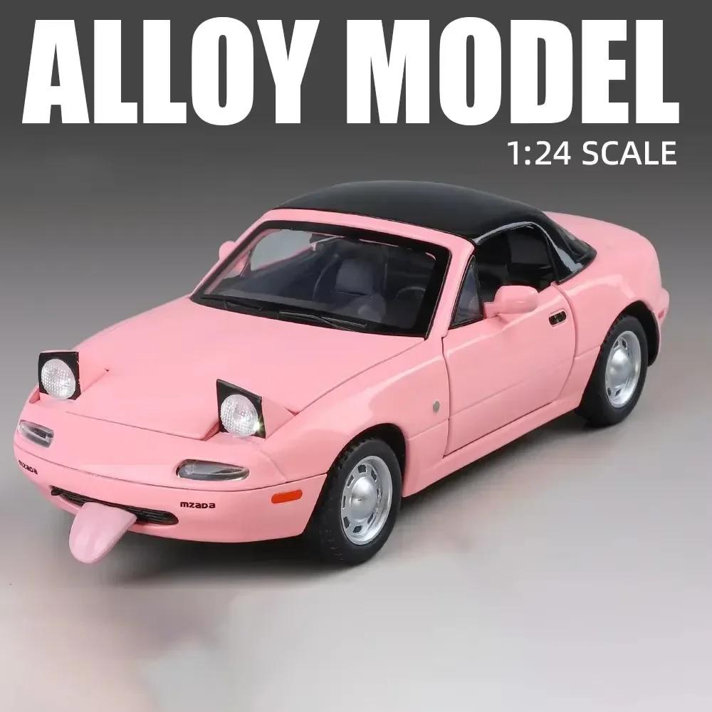 1:24 Mx-5 Toys Cars Alloy Diecast Models With Light Sound Miniature Vehicle Wheel Steering Car Model For Child Adult Gifts