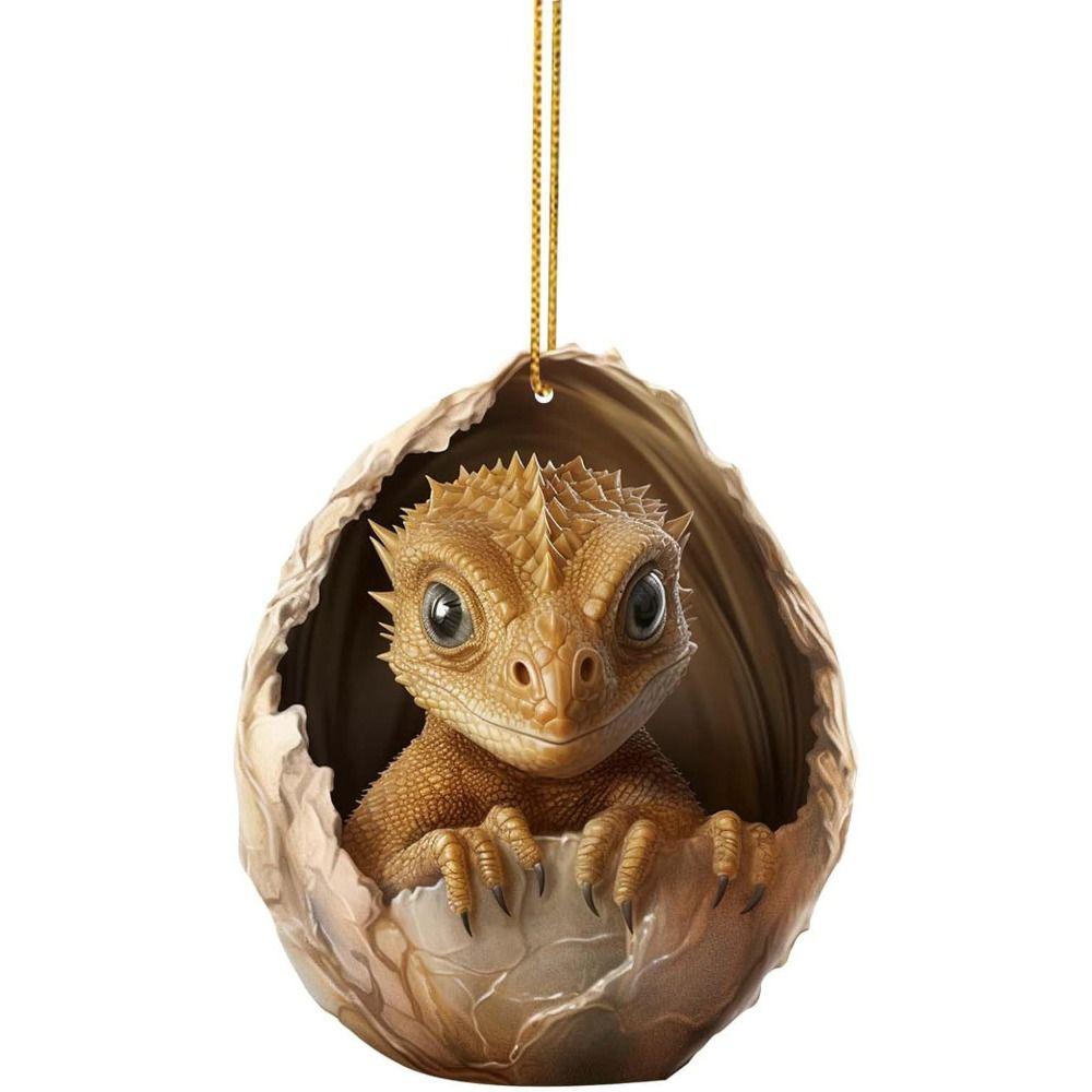2D Christmas Dragon Pendant Dragon Egg Acrylic Dragon Pendant Dragon Baby Egg Ornament  Home