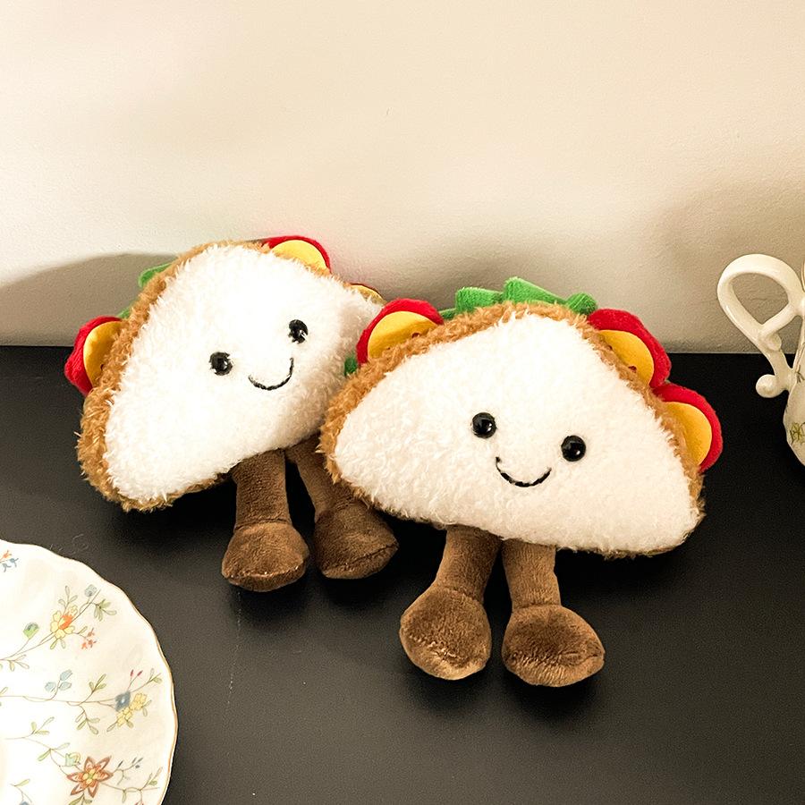 Мультяшный кулон-сэндвич, плюшевая игрушка, кукла-тако, подвеска для сумки, украшение, брелок, кукла-еда, подарок