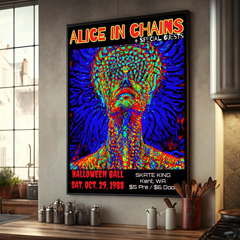 Ретро Музыка Alice In Chains Плакат Домашний Декор Высококачественная Крафт-бумага Плакат Настенная Живопись Кабинет Домашний Декор Гостиной