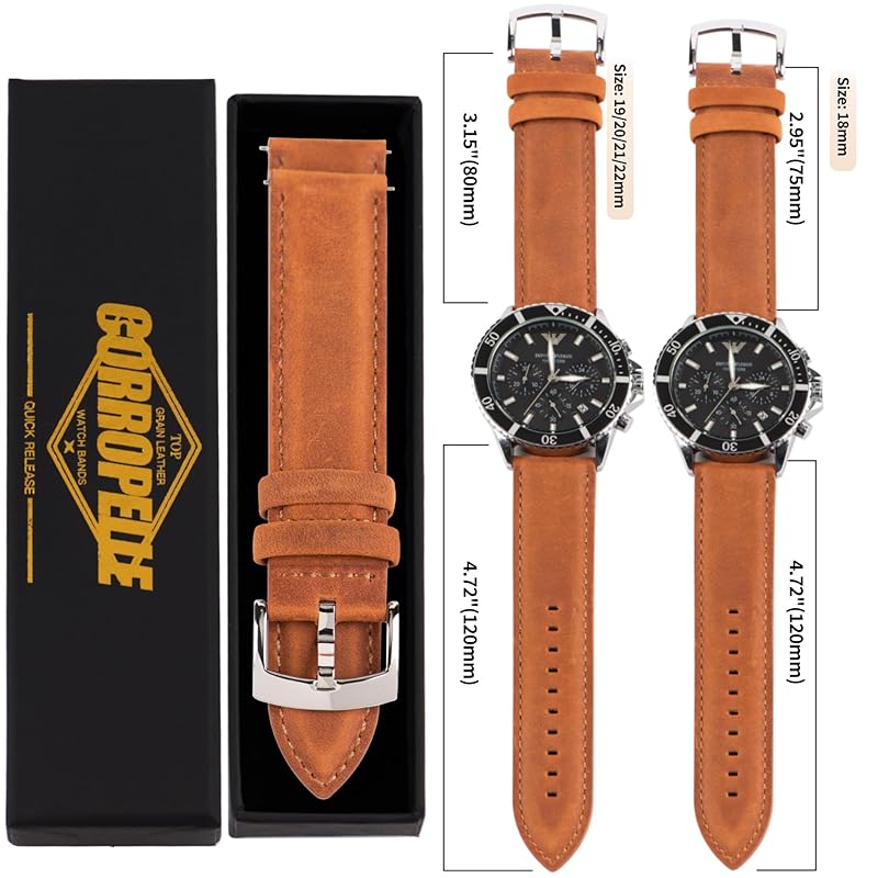 [CORROPELLE] ремешок для часов из натуральной кожи, быстросъемный ремень для часов 18 мм 19 мм 20 мм 21 мм 22 мм, сменный ремень, не требует инструментов, элегантный, crazy horse