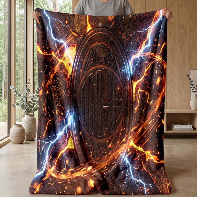 AC Milan Theme blanket Soft Flannel Blanket Plush Throw Blanket Cozy Sofa Bed Blanket for Home Decor