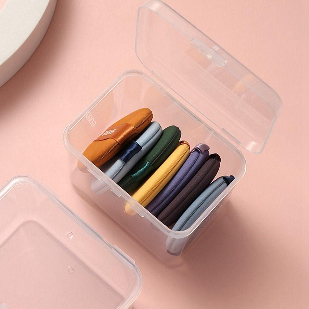 Plastic Powder Puff Storage Box Small Cosmetics Storage Case Square Storage Box  Swab
