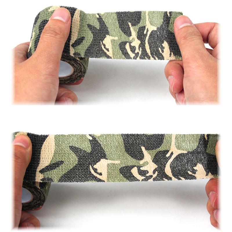 Камуфляжная лента для улицы, растягивающаяся многоразовая нетканая самоклеящаяся спортивная повязка для езды на велосипеде