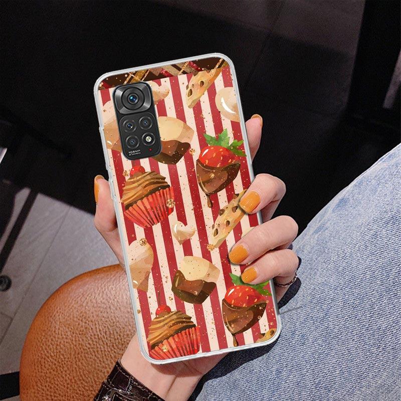 Чехол для телефона Macaron Ice Cream Cake Doughnut для Xiaomi Redmi Note 15 14 13 12S 12 11 Pro Plus 14S 11S 11E 10 10S 11T 5G Personali