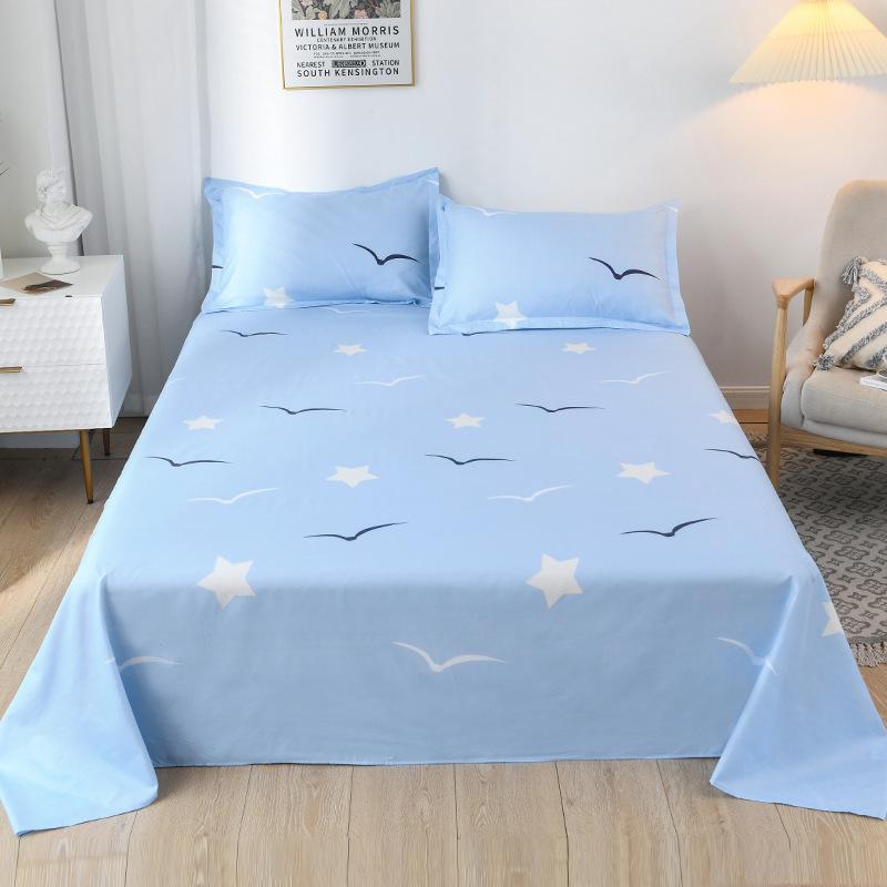 INS Style Bed Sheet One-Piece Winter 1.8m Double Bed 1.2m Student Dormitory Single Bed Minimalist Washed Cotton Quilt
