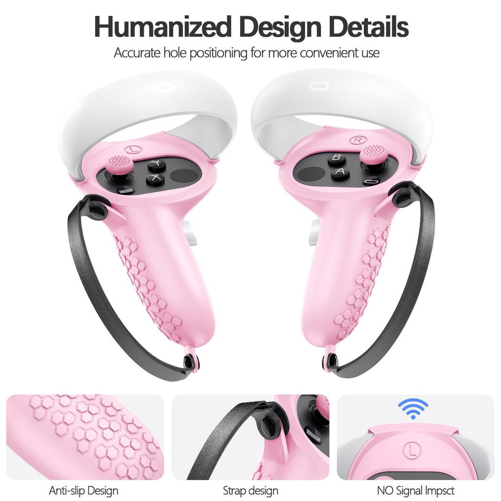 Five-Piece Silicone Protective Case Set for Meta/Oculus Quest 2: VR Controller and Main Unit Covers