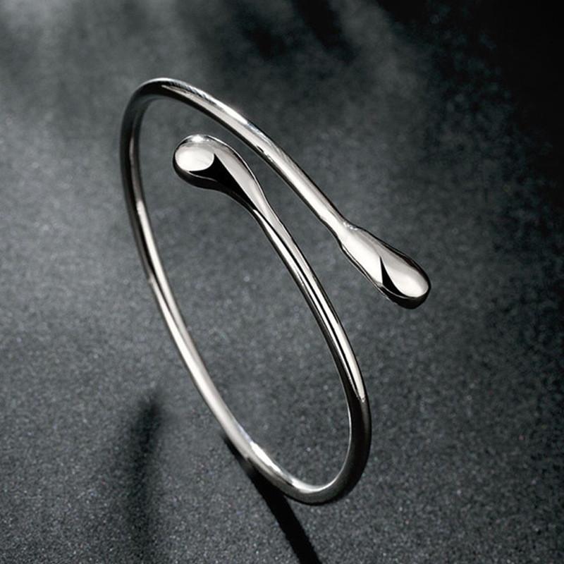 Шарм стерлингового серебра браслеты для женщин тонкие капли воды браслеты леди мода свадьба вечеринка рождественский подарок ювелирные изделия