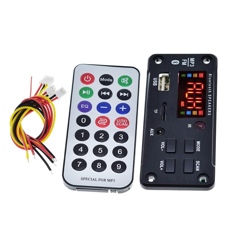 TZT 1/3pcs MP3 Decoder Board Color Screen Bluetooth V5.0 Car MP3 Player USB Recording Module FM AUX Radio For Speaker