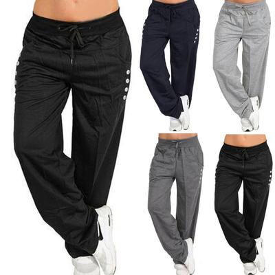 Женские однотонные свободные повседневные спортивные брюки на шнурке для бега и отдыха