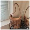 Осенне-зимняя ретро сумка с бахромой, женская новая популярная сумка через плечо, замшевая сумка-мессенджер