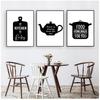 Black White Kitchen Ware Wall Art Canvas Painting Kitchen Quote Posters And Prints Wall Pictures Kitchen Decoration
