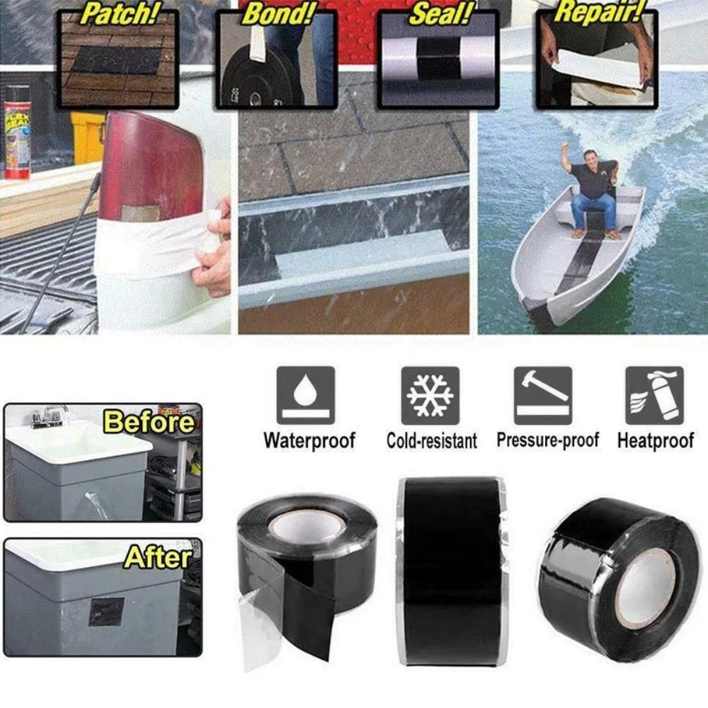 1 Roll Waterproof Self-Fusing Silicone Tape for Pipe Leak Repair Highly ElasticSelf-Adhesive Waterproof Tape for Leaks