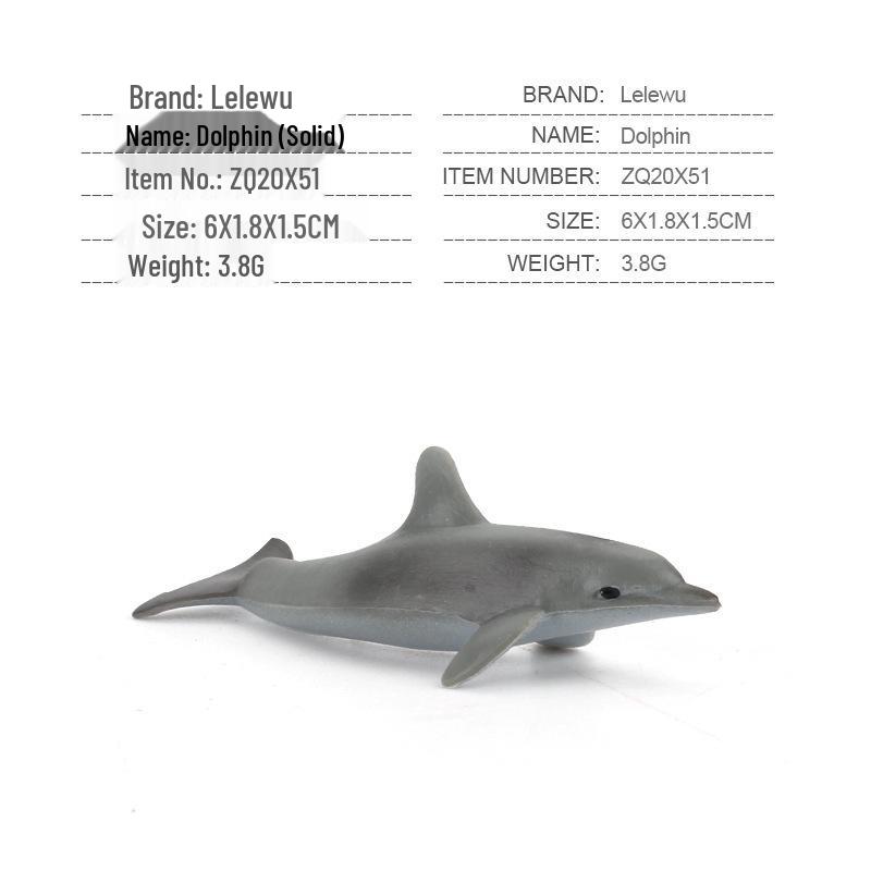 Children's Marine Animal Model Set: Mini Whale, Shark, Dolphin, Turtle, Sea Lion