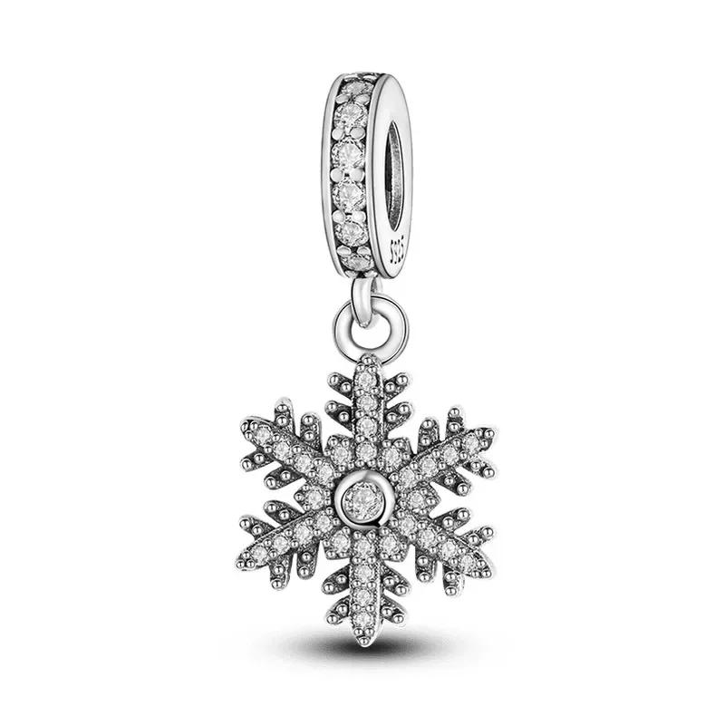 Рождественские Шармы Медь Лось Санта Клаус Бусина Снежинка Колокольчик Снеговик Шарм Подходит для Оригинального Браслета DIY Ювелирные Изделия