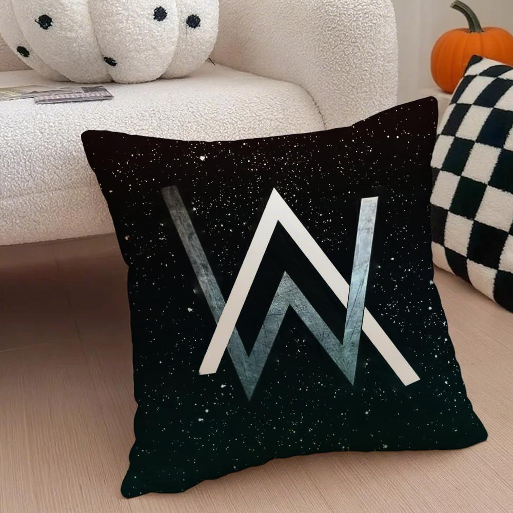 Популярный певец A-Alan Walker Наволочка Противопылевой клещ Наволочка Невидимая молния шелковистый короткий плюш Чехол на подушку дивана