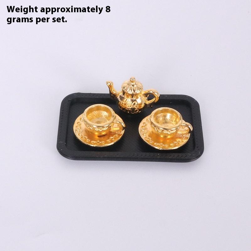 4Pcs/Set Miniature Tea Cup Model Simulation Micro Tea Pot Scene Ornaments DIY Decorative Accessories